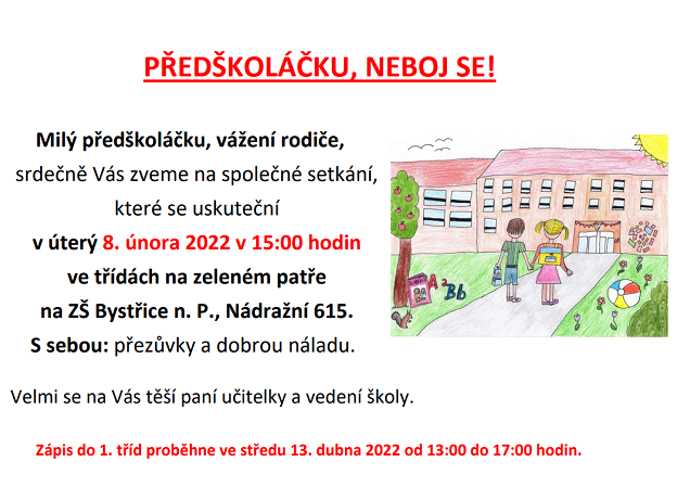 pozvánka předškoláček